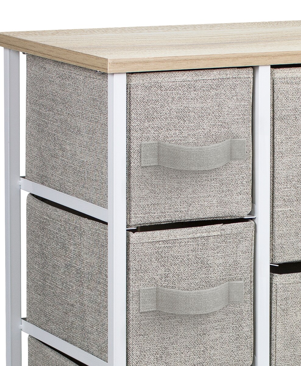 Sorbus Dresser with Drawers - Furniture Storage Tower Unit for Bedroom, Hallway, Closet, Office Organization - Steel Frame, Wood Top, Easy Pull Fabric Bins