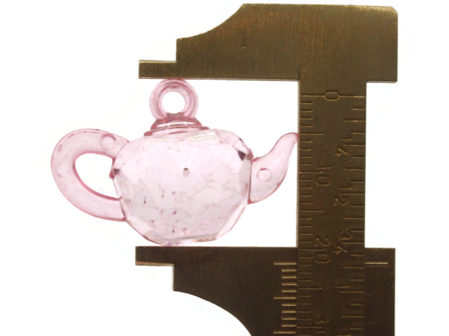 6 32mm Baby Pink Miniature Teapot Plastic Charms