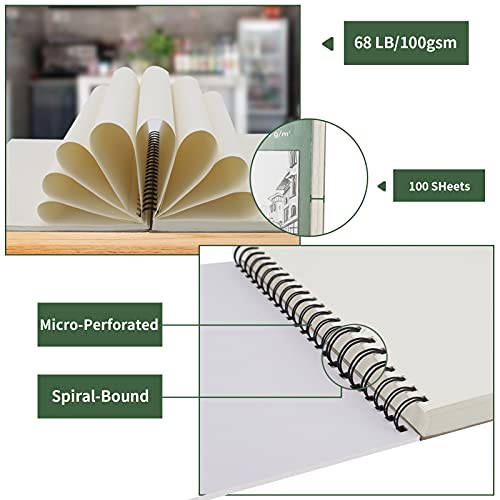  Small Sketchbook - Sketch Book 5.5x8.5 - Pack of 2, 200 Sheets  (68lb/100gsm), Spiral Bound Artist Sketch Pad, 100 Sheets Each, Durable  Acid Free Drawing Paper, Ideal for Adults & Teens 