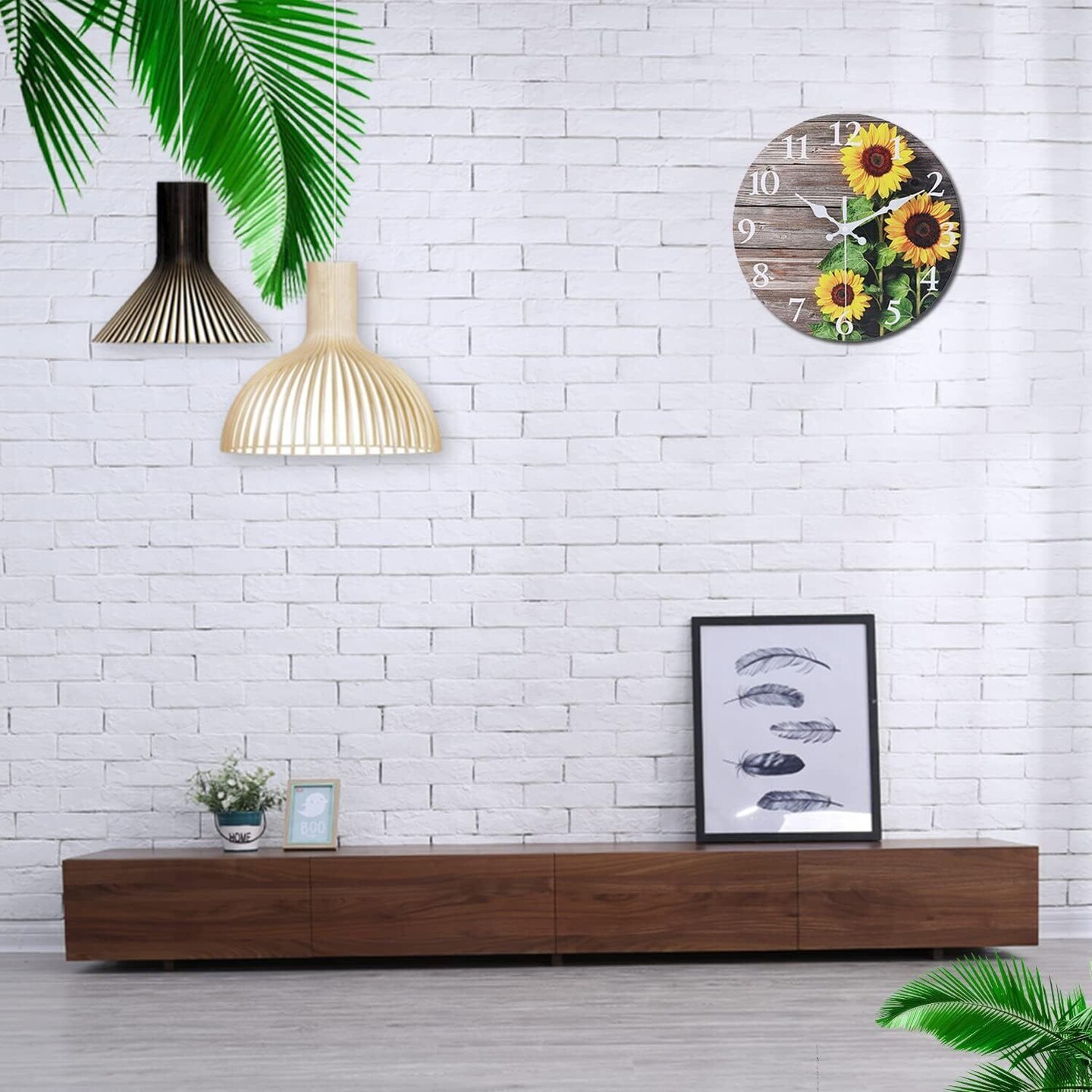10 Inches Round Sunflower Wall Clock for Kitchen