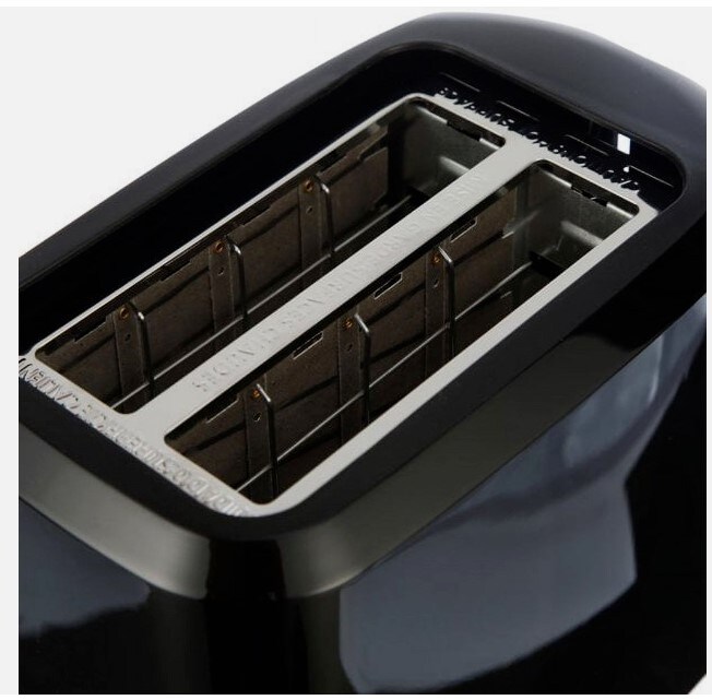 New Black 2-Slice Toaster with 6 Shade Settings and Removable Crumb Tray