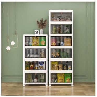 3 Tier Foldable White Plastic Shoe Box,Storage Drawers Cart Storage Containers Organizer,for Sneakers Toys Clothes,with 4 Wheels