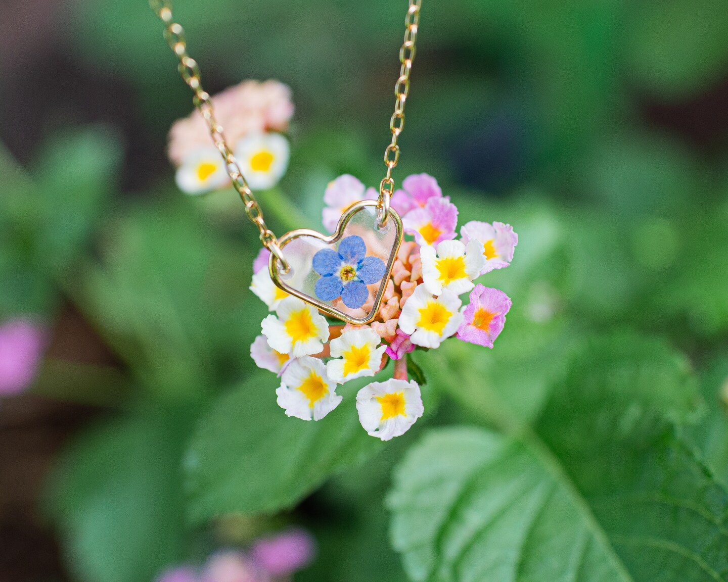 Forget me online not heart necklace