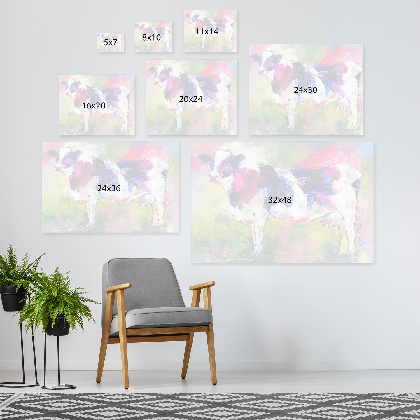 Standing Cow by Richard Wallich  Gallery Wrapped Canvas - Americanflat