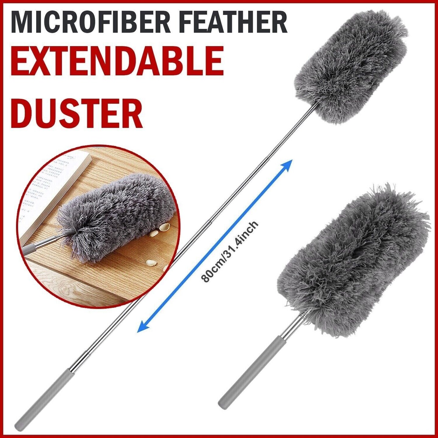 Extendable Adjustable Microfiber Feather Duster