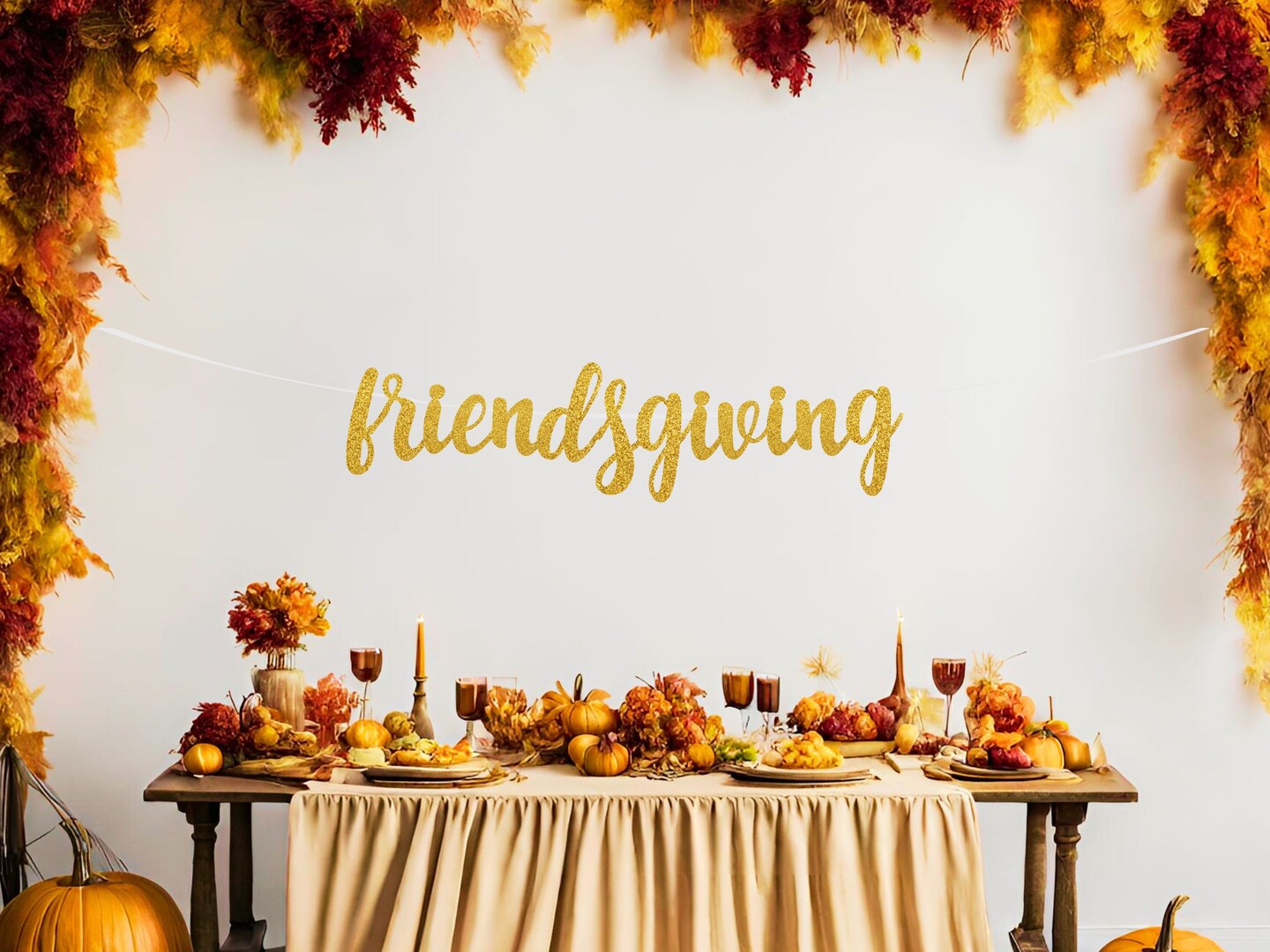 Happy Friendsgiving Decorations Happy Friendsgiving Banner