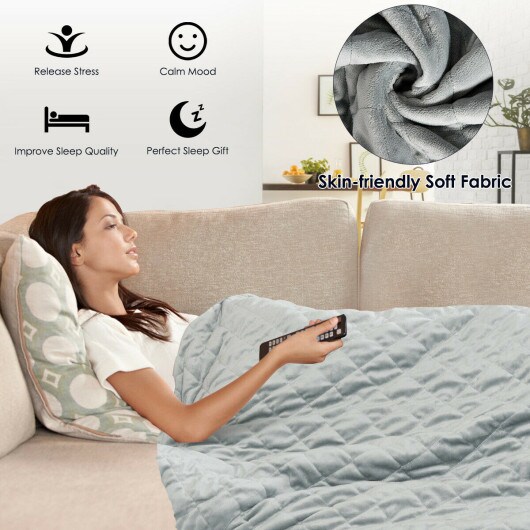 Adult Weighted Blanket and Removable Duvet Cover for Individual Between 190-210 lbs