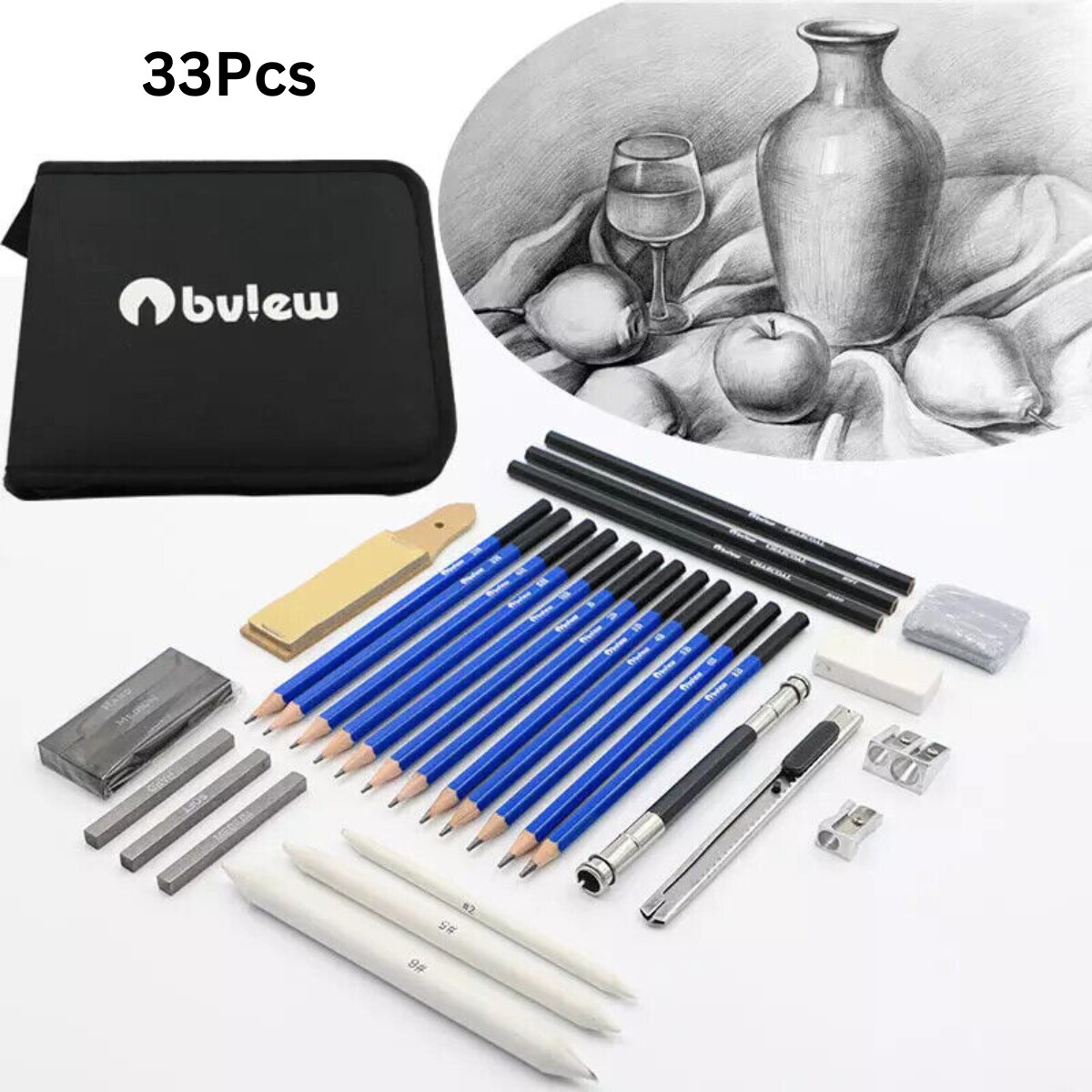 Bulew Professional Drawing Pencil Kit 33pcs
