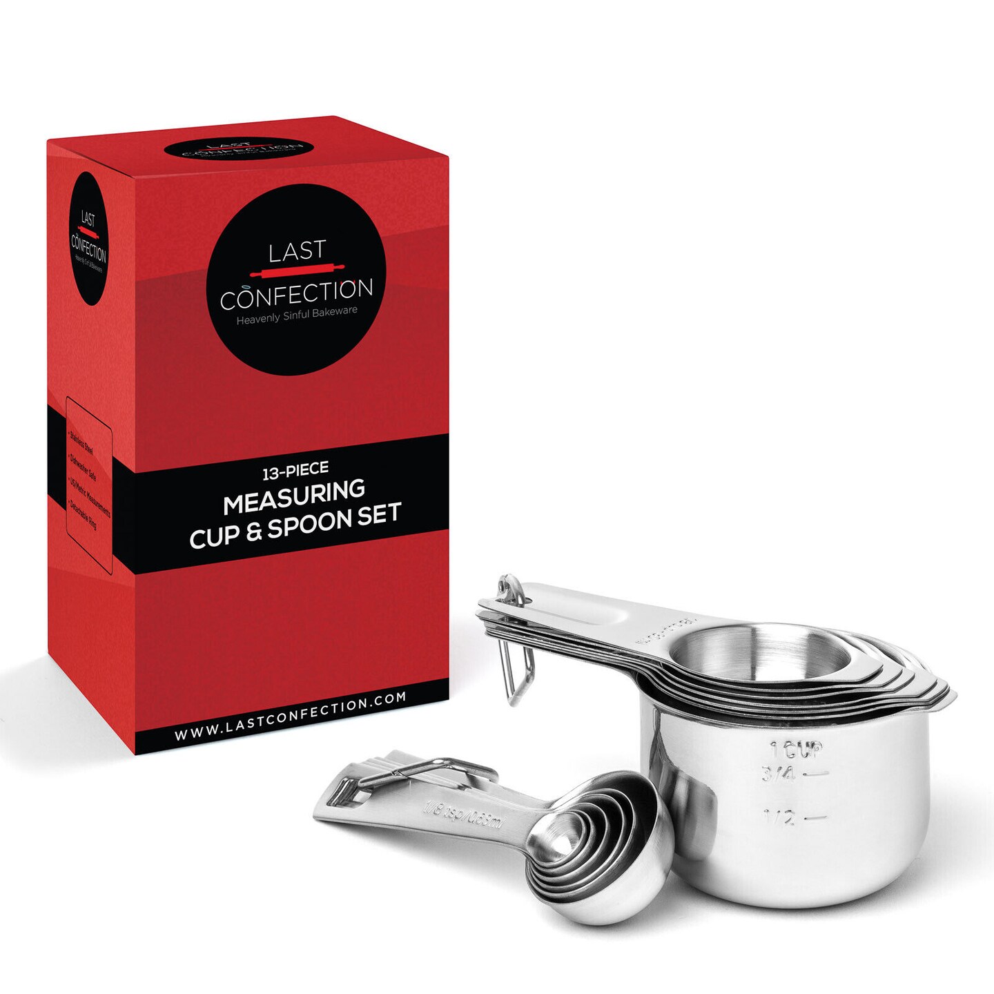 Stainless Steel Measuring Cups and Spoons 13 pcs