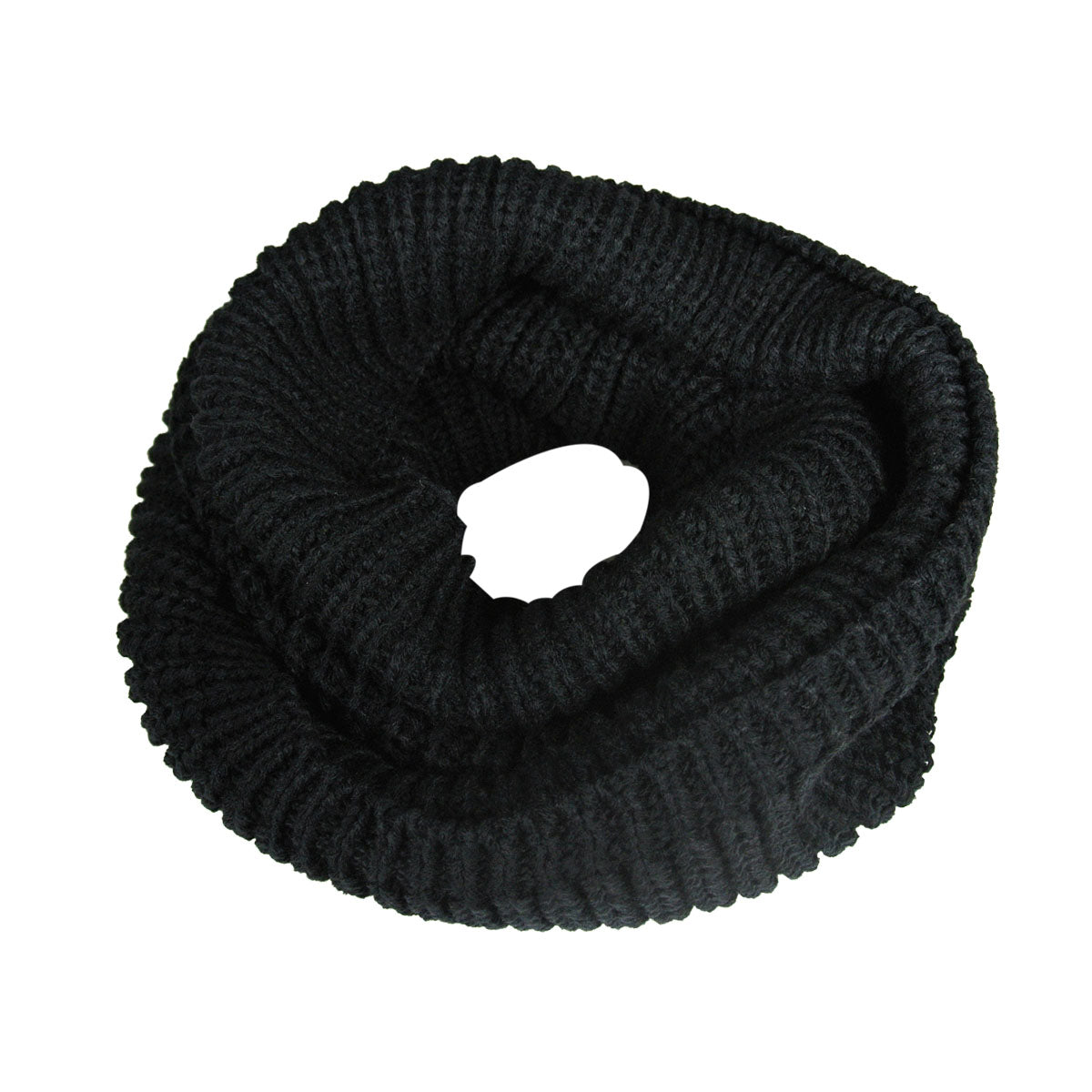 Wrapables Thick Knitted Winter Warm Infinity Scarf, Black