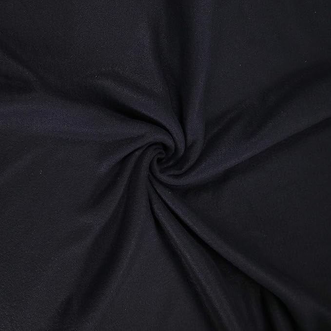 FabricLA | Fleece Fabric By The Yard | 36"X60" Inch Wide | Anti Pill Polar Fleece | Soft, Blanket, Throw, Poncho, Pillow Cover, PJ Pants, Booties, Eye Mask - Black (1 Yard )