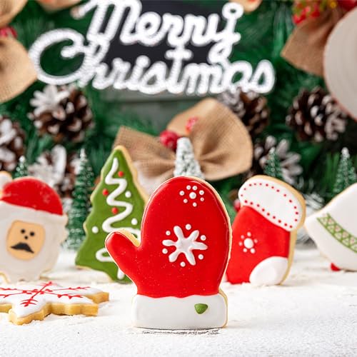 20 Pieces Christmas Cookie Cutters, Hibery Holiday Cookie Cutters Christmas, Reindeer, Snowflake, Christmas Tree, Gingerbread Man, Santa, Bell &#x26; More Cookie Cutters Christmas Shapes