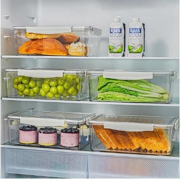 Bread Box Airtight Bread Storage Containers 2 Packs Stackable Bread Bin Large Bread Keeper for Homemade Bread, Clear Bread Box for Kitchen Countertop