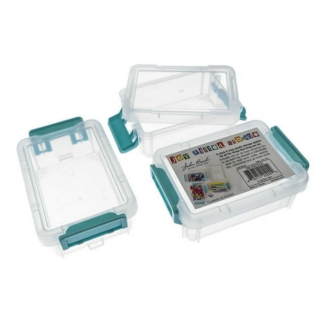 John Bead 4.5" Joy Filled Clear Stackable Organizer with Lids