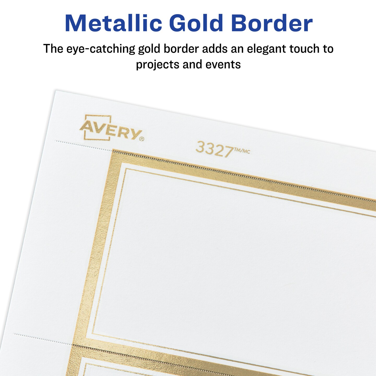 Avery Tags with Metallic Gold Borders and Strings, 2&#x22; x 3.5&#x22;, 40 Total, Laser/Inkjet Printable Tags (3326)