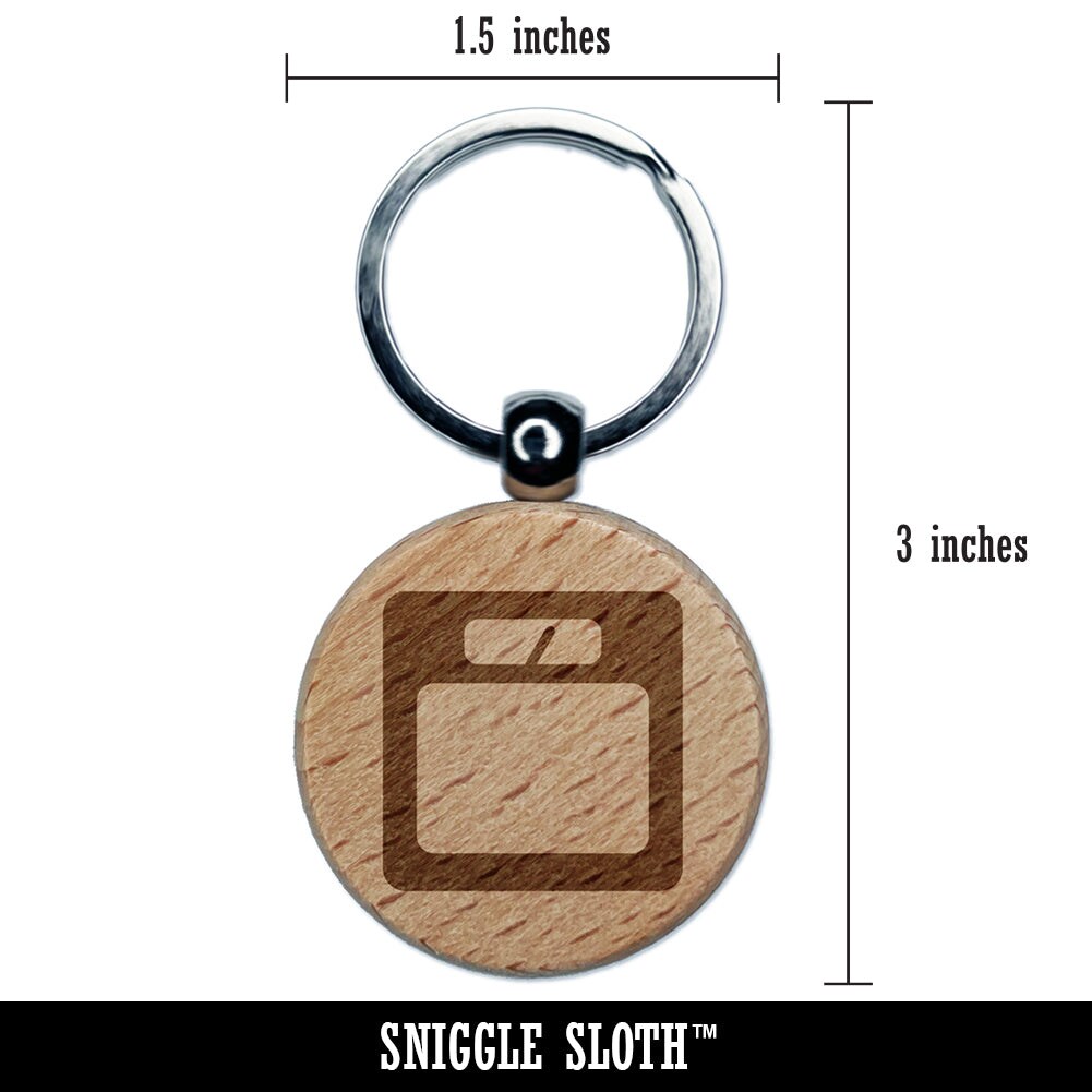 Weight Loss Tracker Scale Engraved Wood Round Keychain Tag Charm
