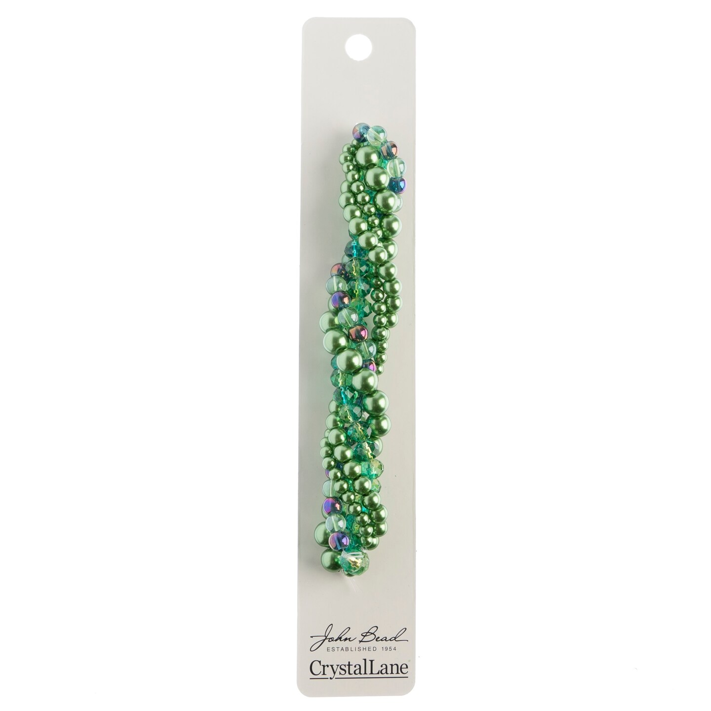 Crystal Lane DIY Green Hydrangea Twisted Glass &#x26; Pearls Beads, 5 Strands