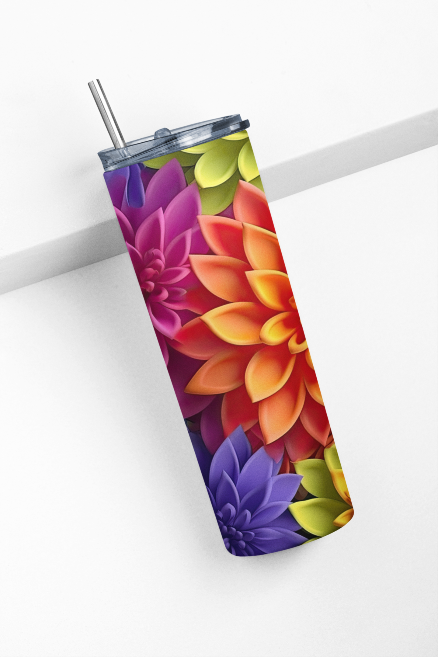 Purple Floral Sipping Tumbler