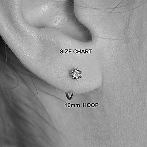 Classic 14K Solid Gold Clicker 10mm Helix Cartilage Piercing Hoop Earring –  Doviana