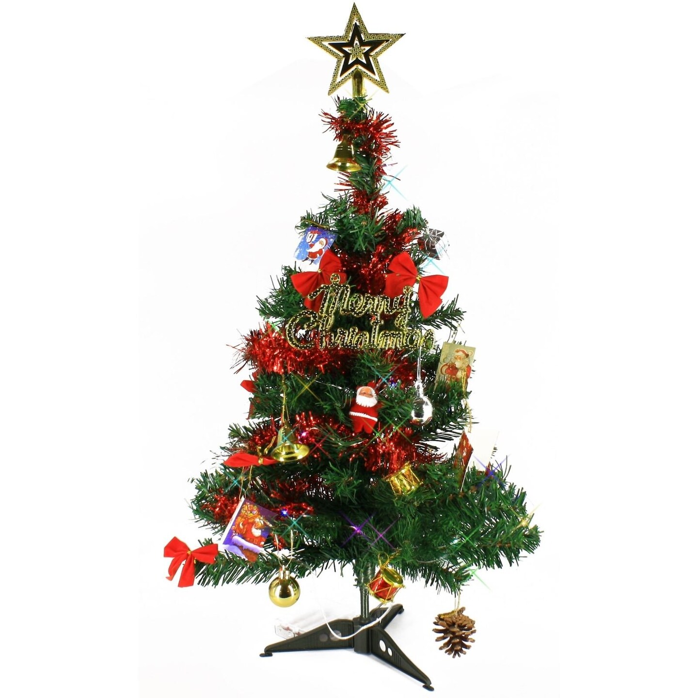 Kitcheniva Tabletop Artificial Mini Christmas Tree With LED &#x26; Ornaments 2FT