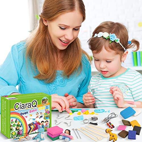 CiaraQ Polymer Clay-Oven Baked Modeling Clay with Sculpting Tools, 24 Colors, 1.2 lbs, Great Gift for Children and Artists.