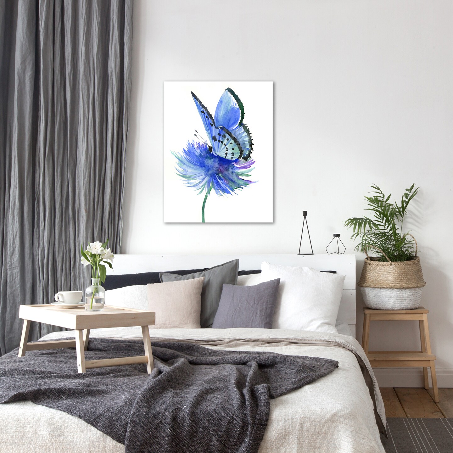 Blue Butterfly by Suren Nersisyan  Gallery Wrapped Canvas - Americanflat