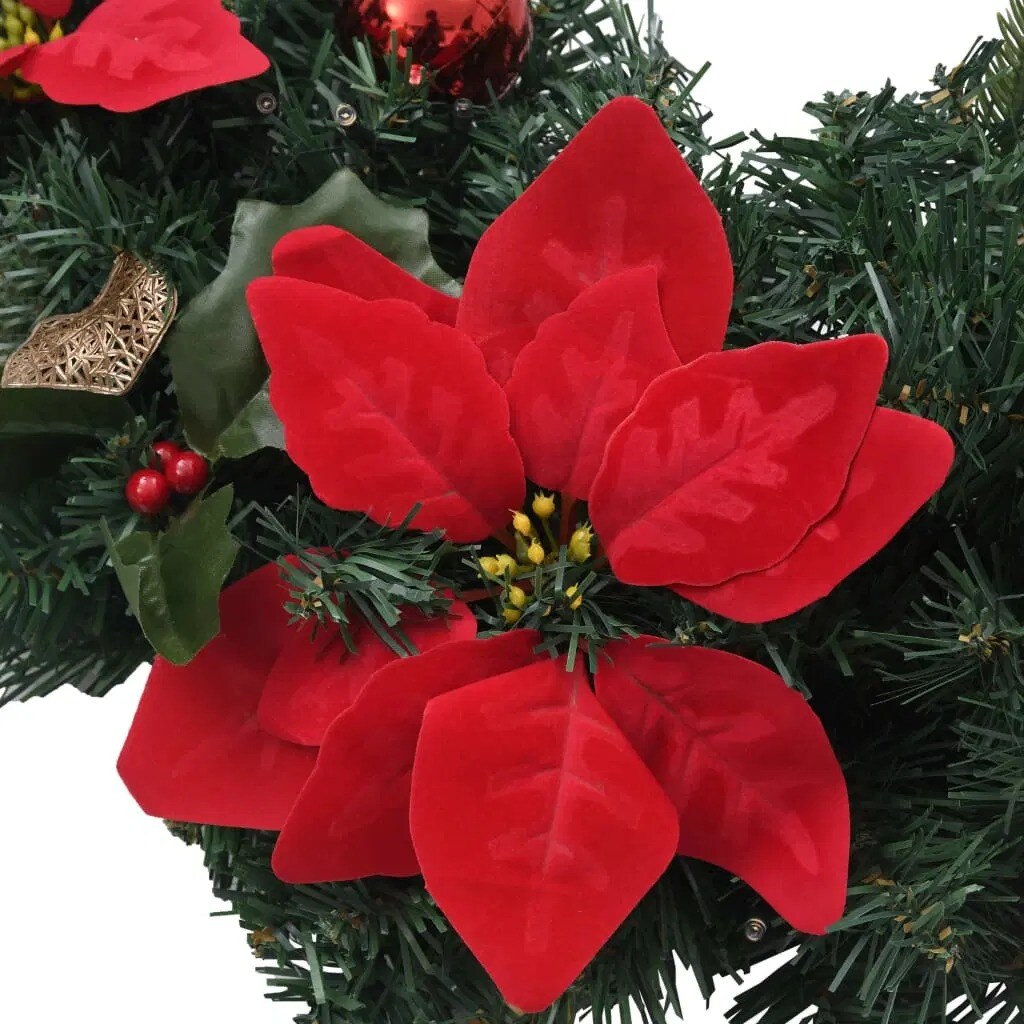 8.9&#x27; Green PVC Christmas Garland with LED Lights