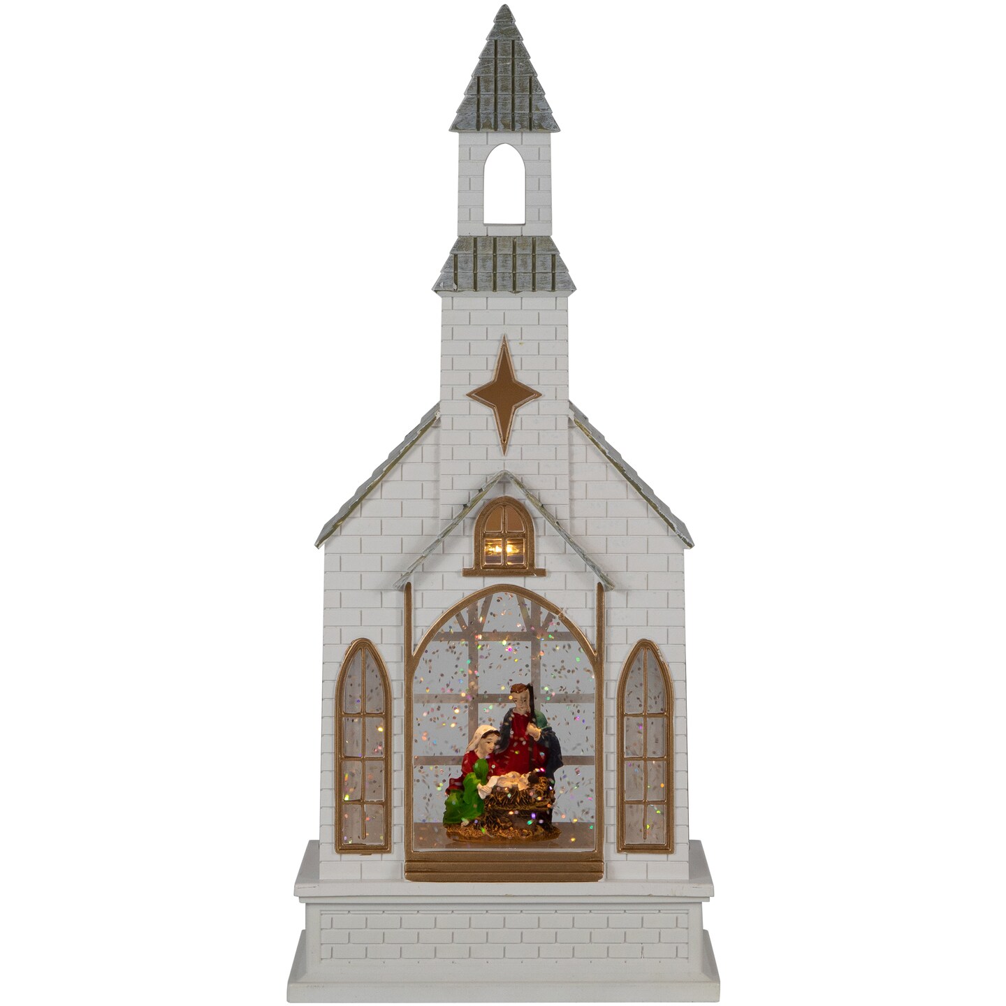 Northlight LED Lighted Holy Family Church Scene Christmas Snow Globe ...