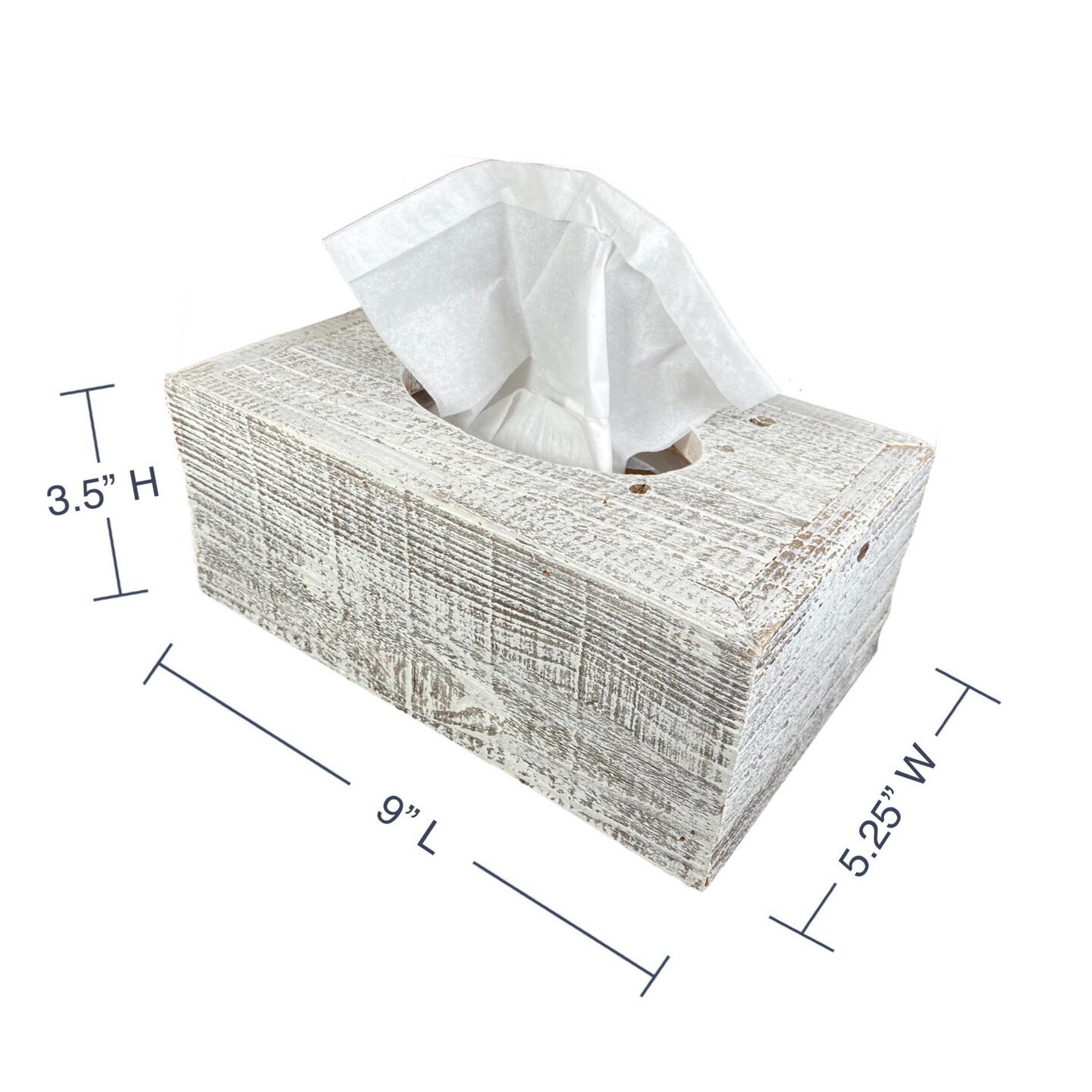 Rustic Farmhouse Reclaimed Wood Decorative 9&#x22; x 5.25&#x22; Rectangular Tissue Box Cover
