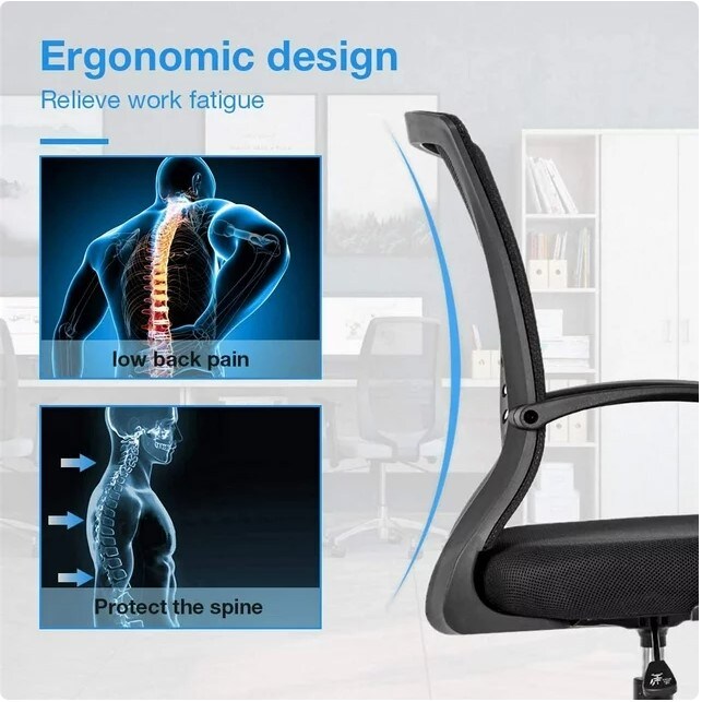 Adjustable Drafting Chair Tall Office Chair Adjustable Height with Arms, Foot Rest, and Back Support Height Adjustable Swivel Desk Chair Mesh Drafting Stool for Adults and Women (Black)