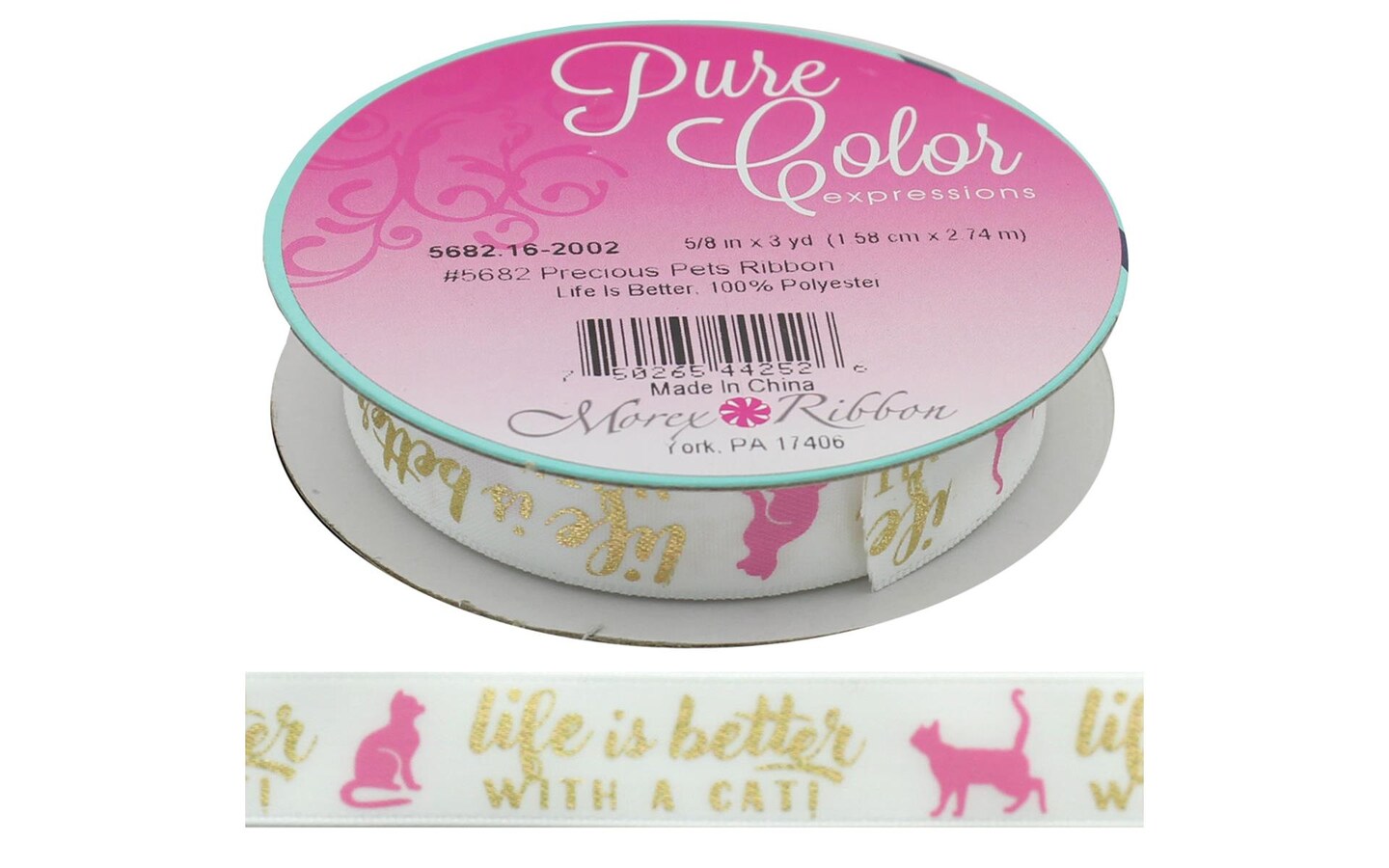 Morex Ribbon Precious Pet 5/8&#x22;x3yd Life Is Better
