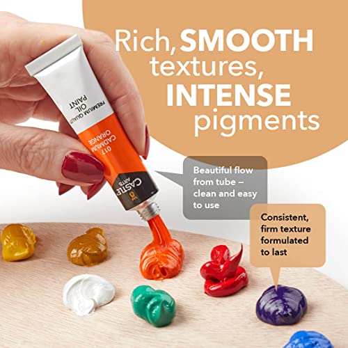 24 x 12ml Oil Paint Set | Great Value Set for Adult Artists, Beginners and Advanced | Vibrant Variety of Smooth-to-use Colors | In Impressive Presentation Box With Tutorial