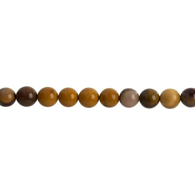 Earth&#x27;s Jewels Semi-Precious Mookaite Jasper Natural Round Beads, 8mm