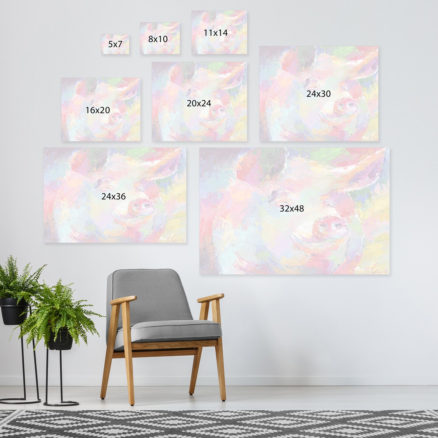 Pig by Richard Wallich  Gallery Wrapped Canvas - Americanflat