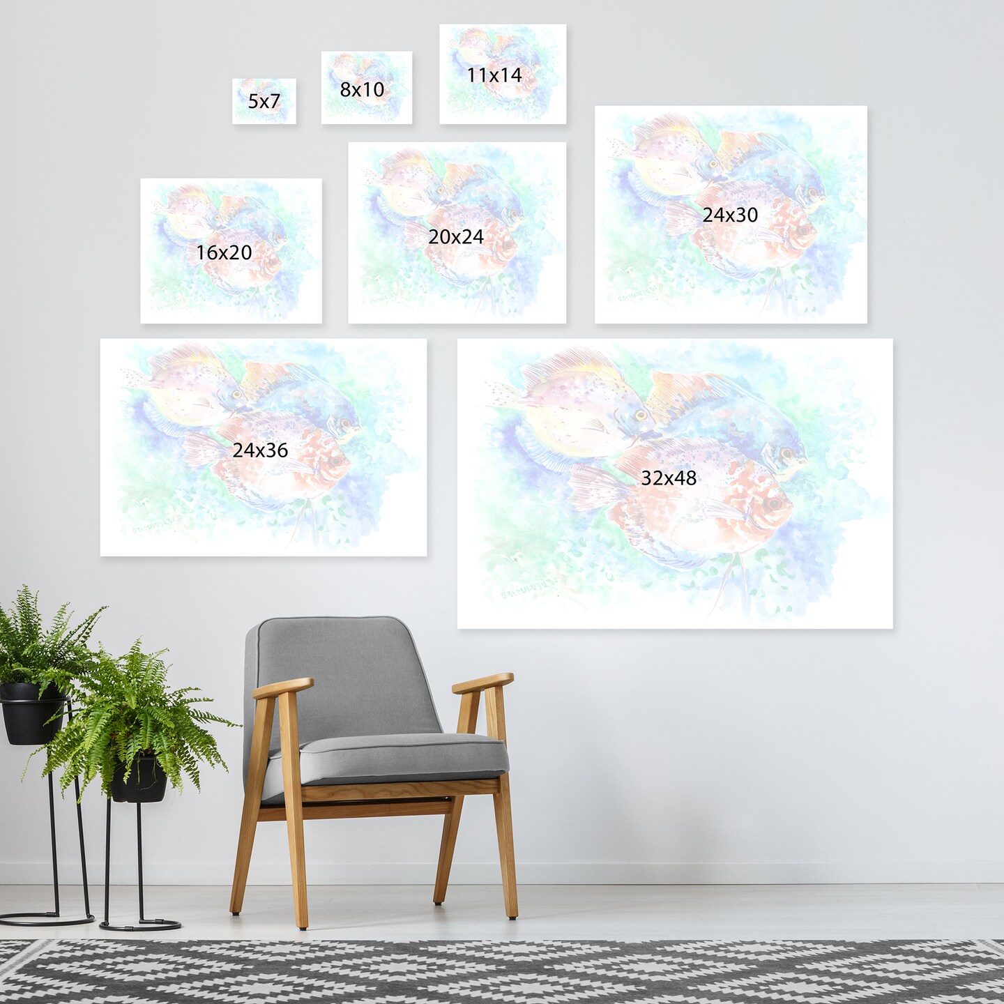 Discus Aquarium by Suren Nersisyan  Gallery Wrapped Canvas - Americanflat
