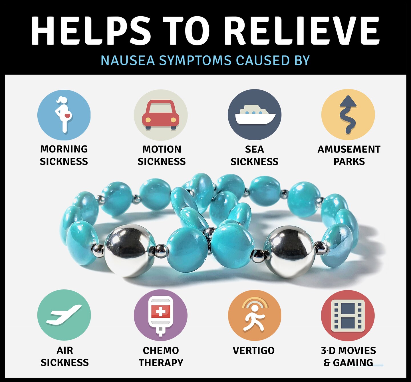 Motion Sickness Bands/Acupressure Nausea Wristband for Nausea,Sea Sickness  Wristbands for Natural Relief of Morning Sickness,Dizziness,Anxiety, Motion  Sickness(Car, Sea, Flying Travel Sickness) - Walmart.com