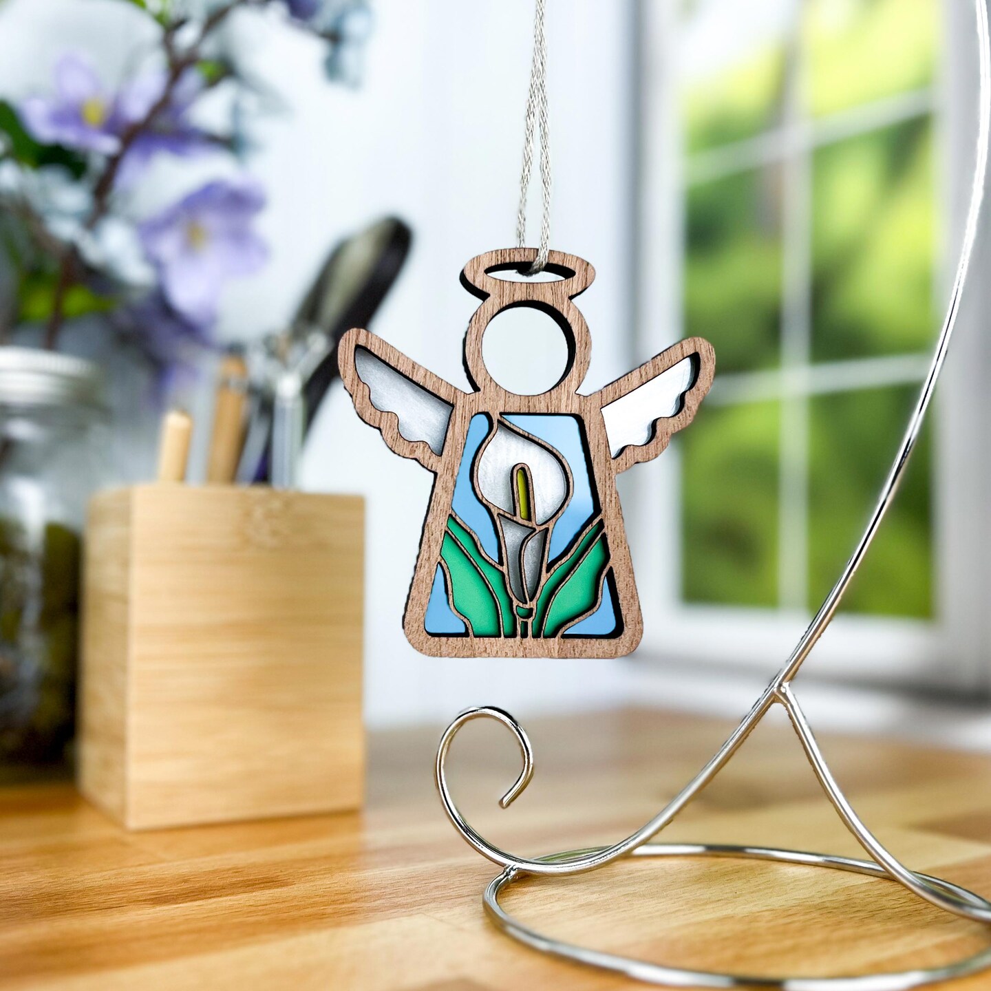 3.5&#x22; Calla Lily Ornament - Handcrafted in Texas - Mother&#x27;s Angels&#xAE; Figurine - Mother&#x27;s Day Gifts