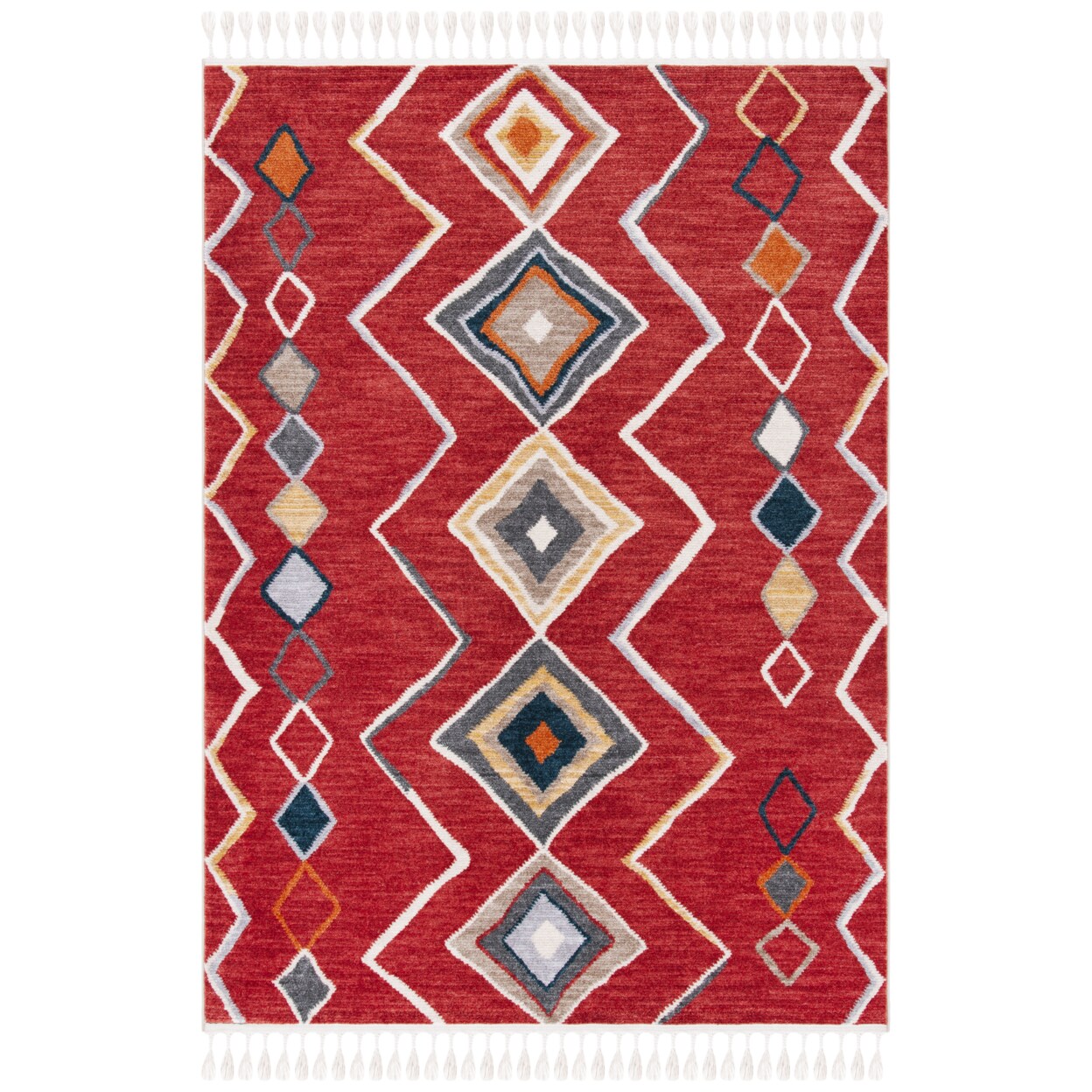 Safavieh Farmhouse Collection Fmh599Q Red/Gold Rug Modern Area Carpet