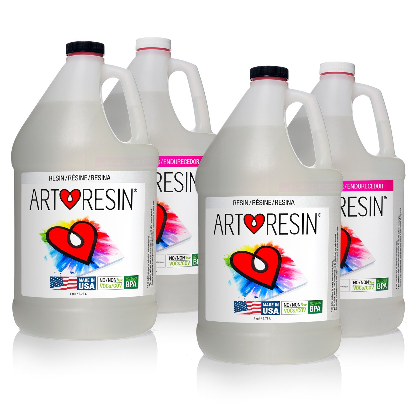 ArtResin Epoxy Resin – High-Gloss Clear Coat for Art Projects - 4 gal (2 gal resin + 2 gal hardener) (15.14 L)