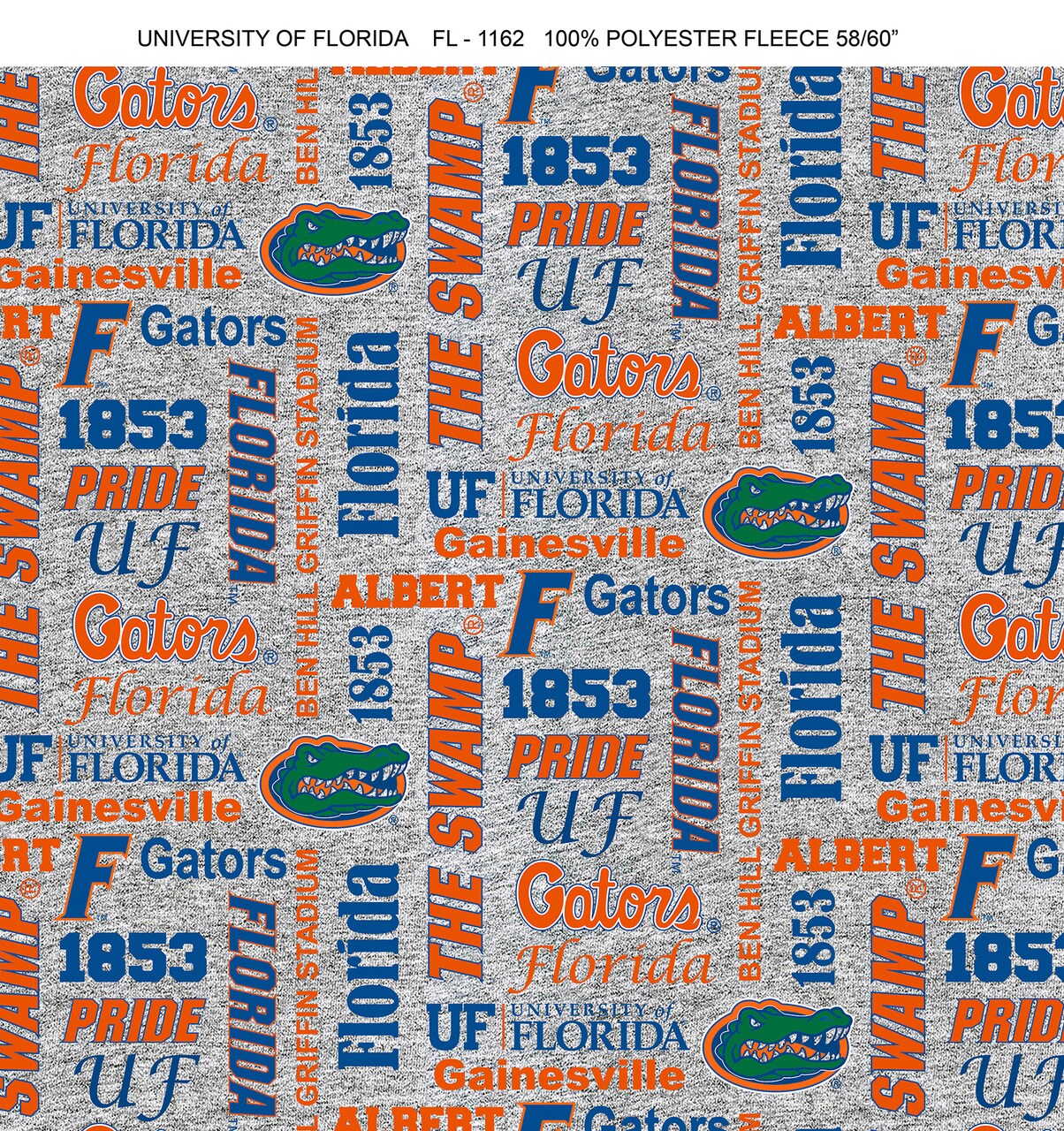 Sykel Fabrics University Of Florida Gators Fleece Fabric By The
