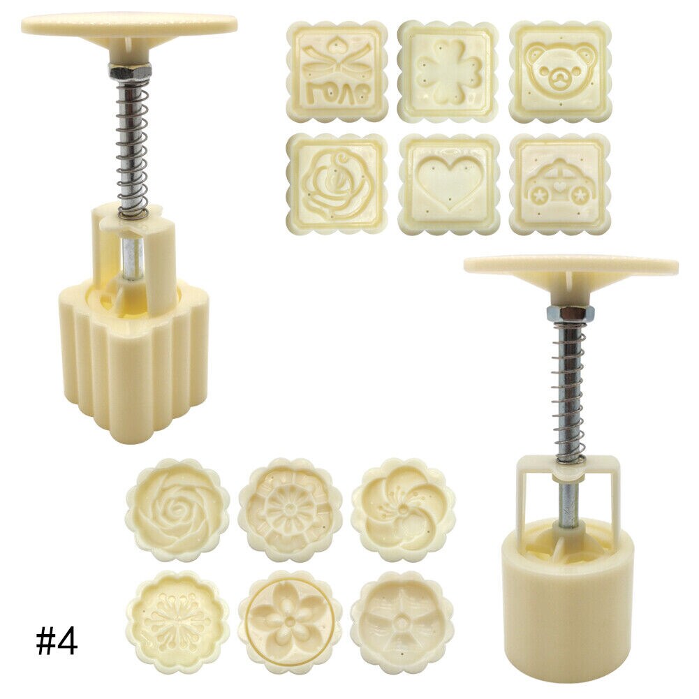 Kitcheniva Moon Cake Mold Mid-Autumn Flower Round Square Pattern