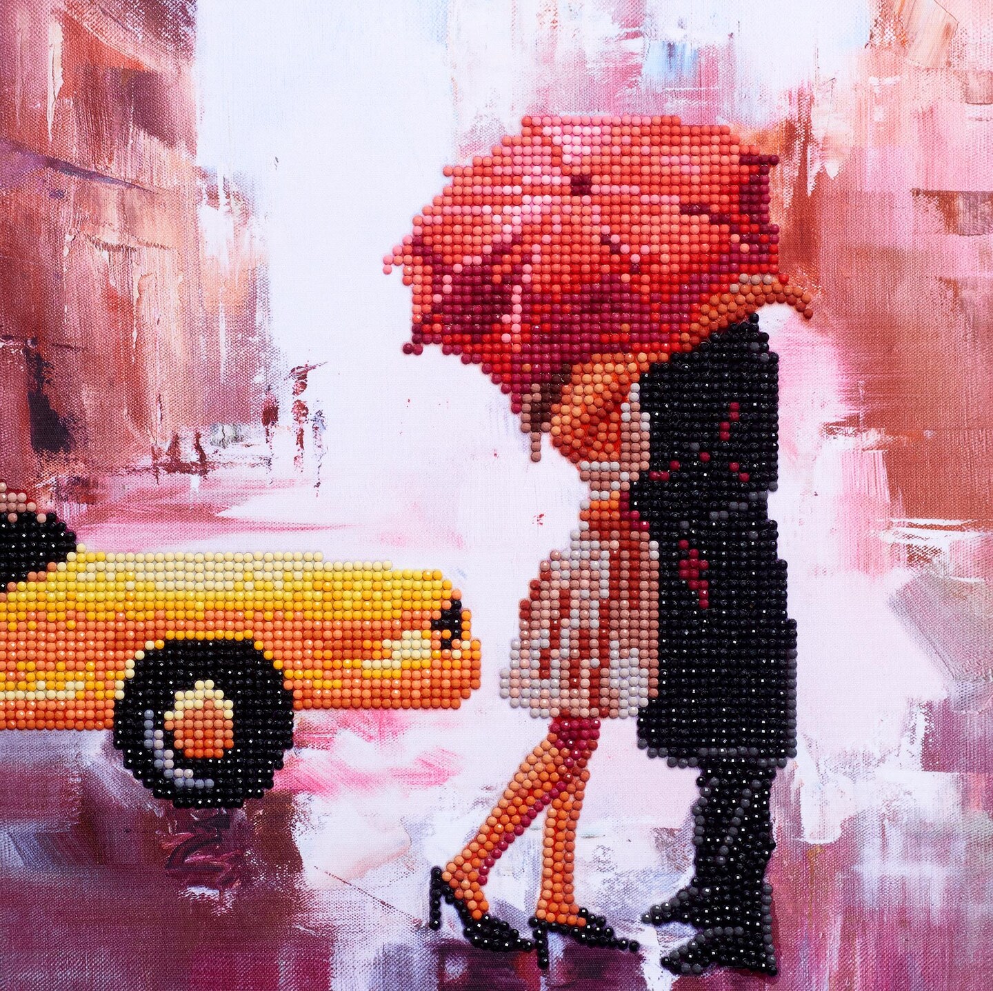 DIAMOND ART BY LEISURE ARTS Goodbye Taxi, 12&#x22;x12&#x22;, Intermediate Diamond Painting Kits for Adults, Diamond Art for Adults, Diamond Art Kit, Diamond Art Painting
