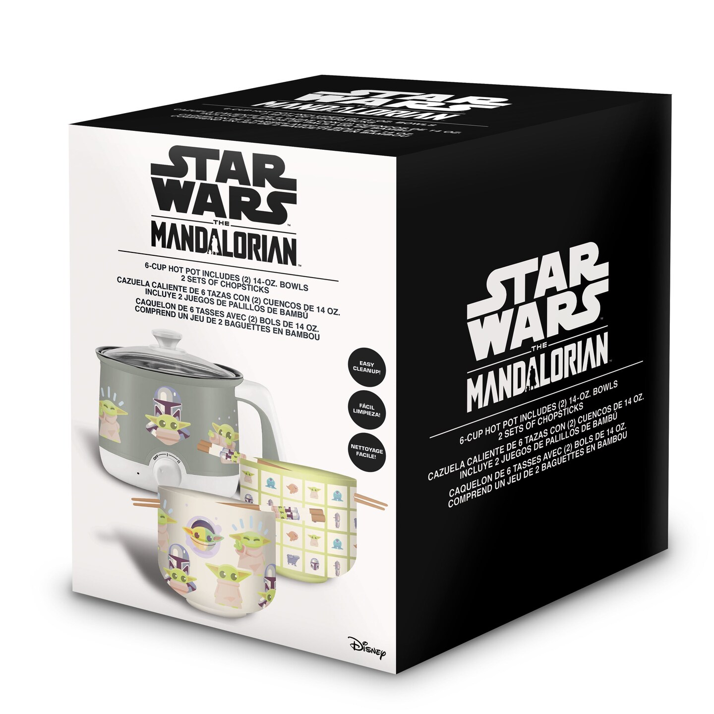 Uncanny Brands Star Wars Mandalorian Hot Pot with Ramen Bowls