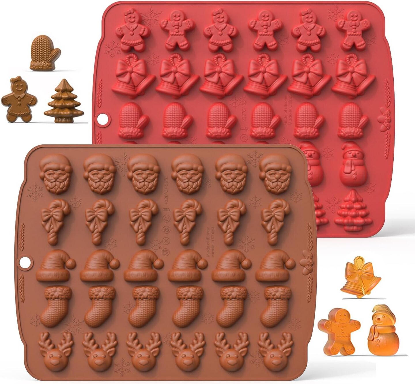 Christmas Candy Soft Candy Mold Silicone, 30 Cavity Christmas Mold