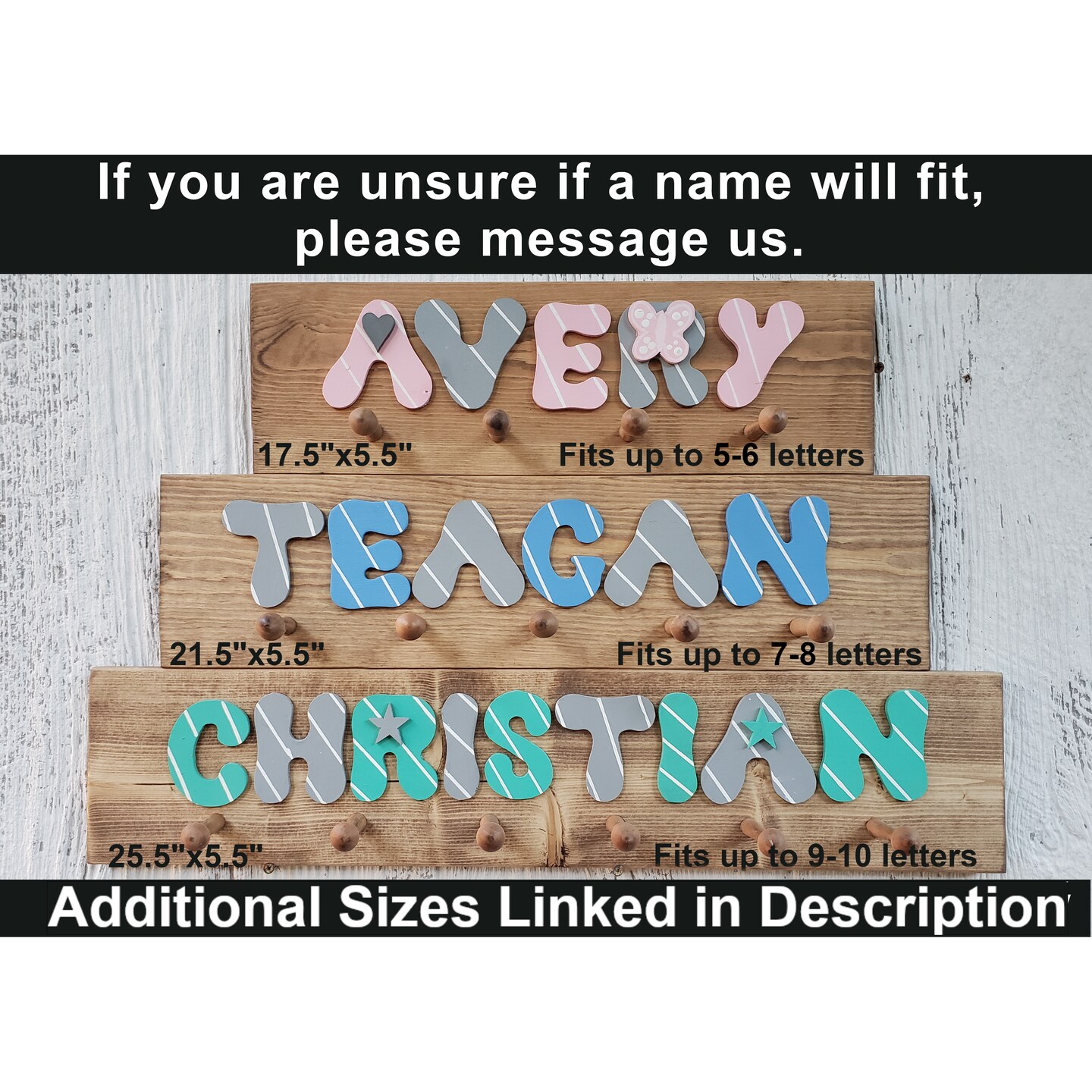Custom Vintage Coat Rack - Personalize Your Kids' Room Decor - Hand made one of a kind and Personalized name Racks product 7