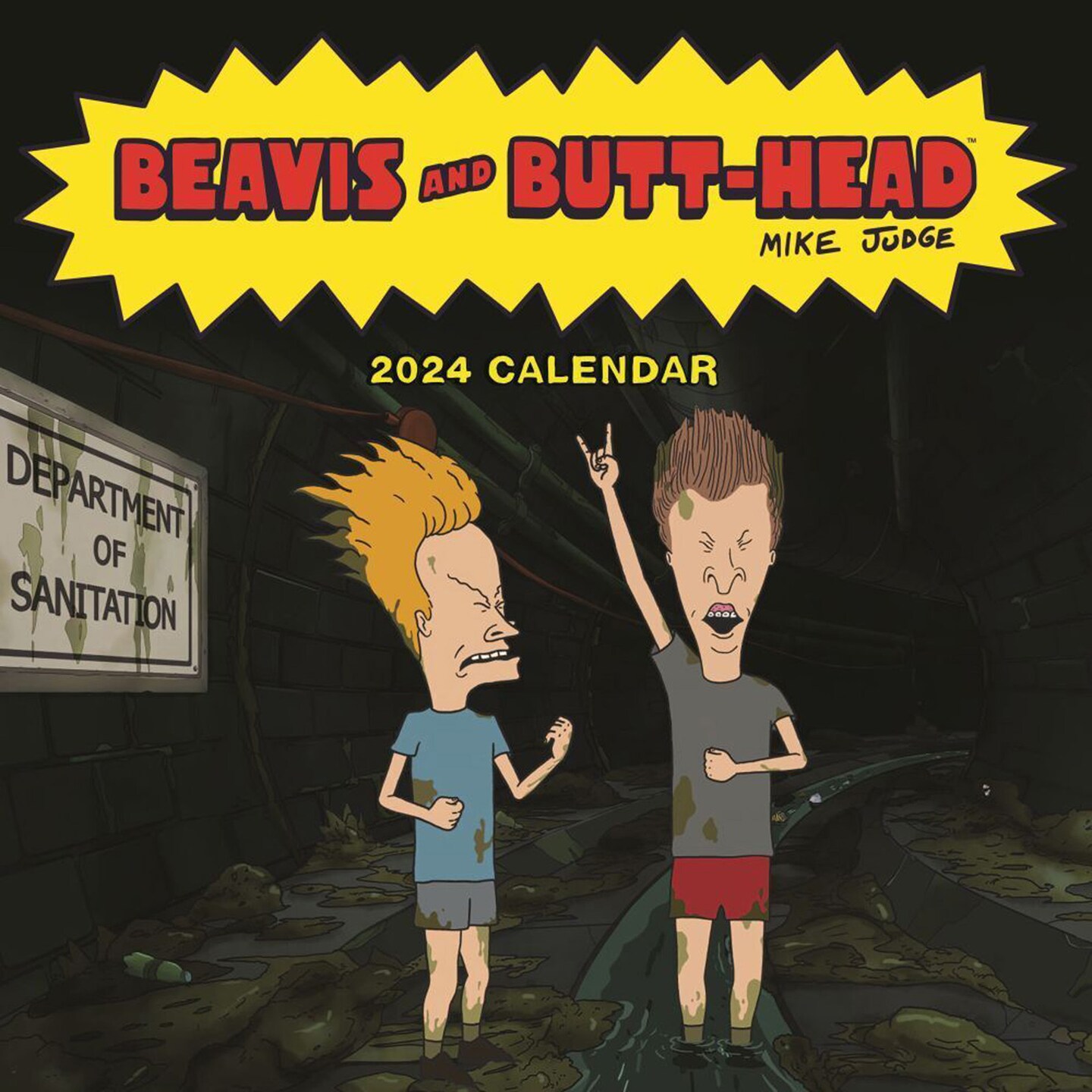 Beavis and ButtHead 2024 12 x 24 Inch Monthly Square Wall Calendar