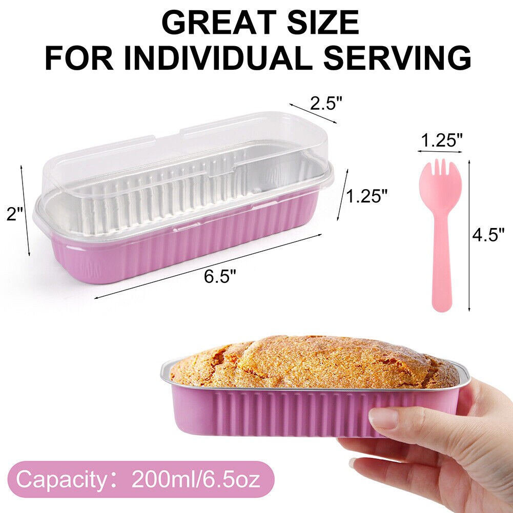 Mini Loaf Pans With Lids 50 Packs