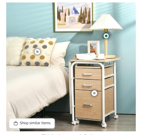 Rolling Folding Desk Table, Space-saving Compact Desk for Dorm Apartment, Study Writing Desk with Three Storage Drawers, and Folding Computer Desk with Smooth Wheels