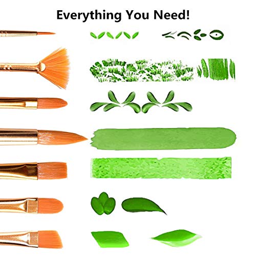 18 Pack Oil Paint Brushes Sets Professional Artist Acrylic Brush Kits for Canvas Painting Ceramic - 15 Sizes Brush 1 Standing Organizer 1 Mixing Knife 1 Watercolor Sponge Gray