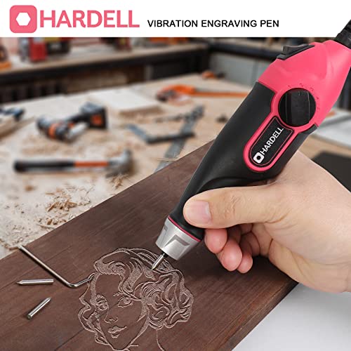  HARDELL Engraver Pen for DIY, 13W Hand Engraver Tool for  Metal,Wood, 120V Mini Etching Tool with Stencils, 5 Speed Engraving Tool,  7200 Strokes/Min, 3 Carbide Points Included : Arts, Crafts 